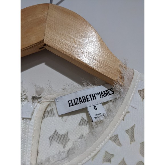 Elizabeth and James White Levine Laser Cut Dress Size 6 - Picture 4 of 8